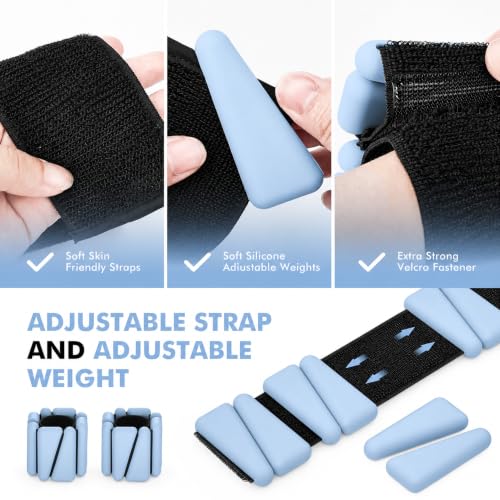 Image of Wrist Weights, Ankle Weights for Women Men, Adjustable Wrist Weighted Bracelet for Home Gym Workout, Running, Yoga, Exercise, Strength Training