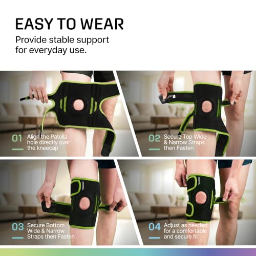 Image of Modvel Knee Brace with Side Stabilizers & Patella Gel Pads for Pain Relief and Joint Support Breathable, Non-Slip Compression Sleeve for Men & Women, Arthritis, Meniscus, ACL Recovery