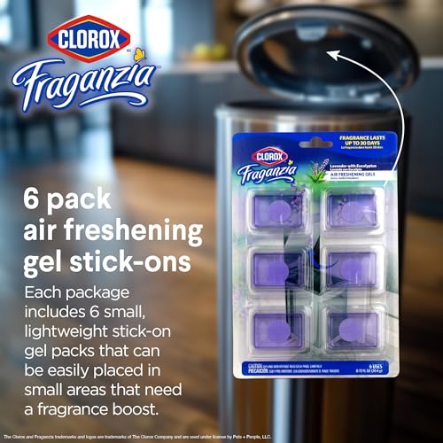 Clorox Fraganzia Stick-On Gel Fresheners, Lavender Eucalyptus, 6 Ct, 12-Pk by Clorox - Used condition - Image 3