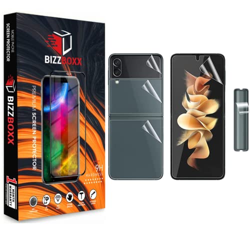 Image of Membrane Hydrogel Screen Protector | Compatible With Samsung Galaxy Z Flip4 5G | 5 Pieces (1-Inner, 3-Back and 1-Hinge) | Self-Healing | Fingerprint Unlock (Pack of 1)