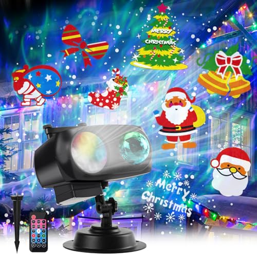 Halloween Christmas Projector Lights Outdoor, Brighter 14 HD Slides (3D