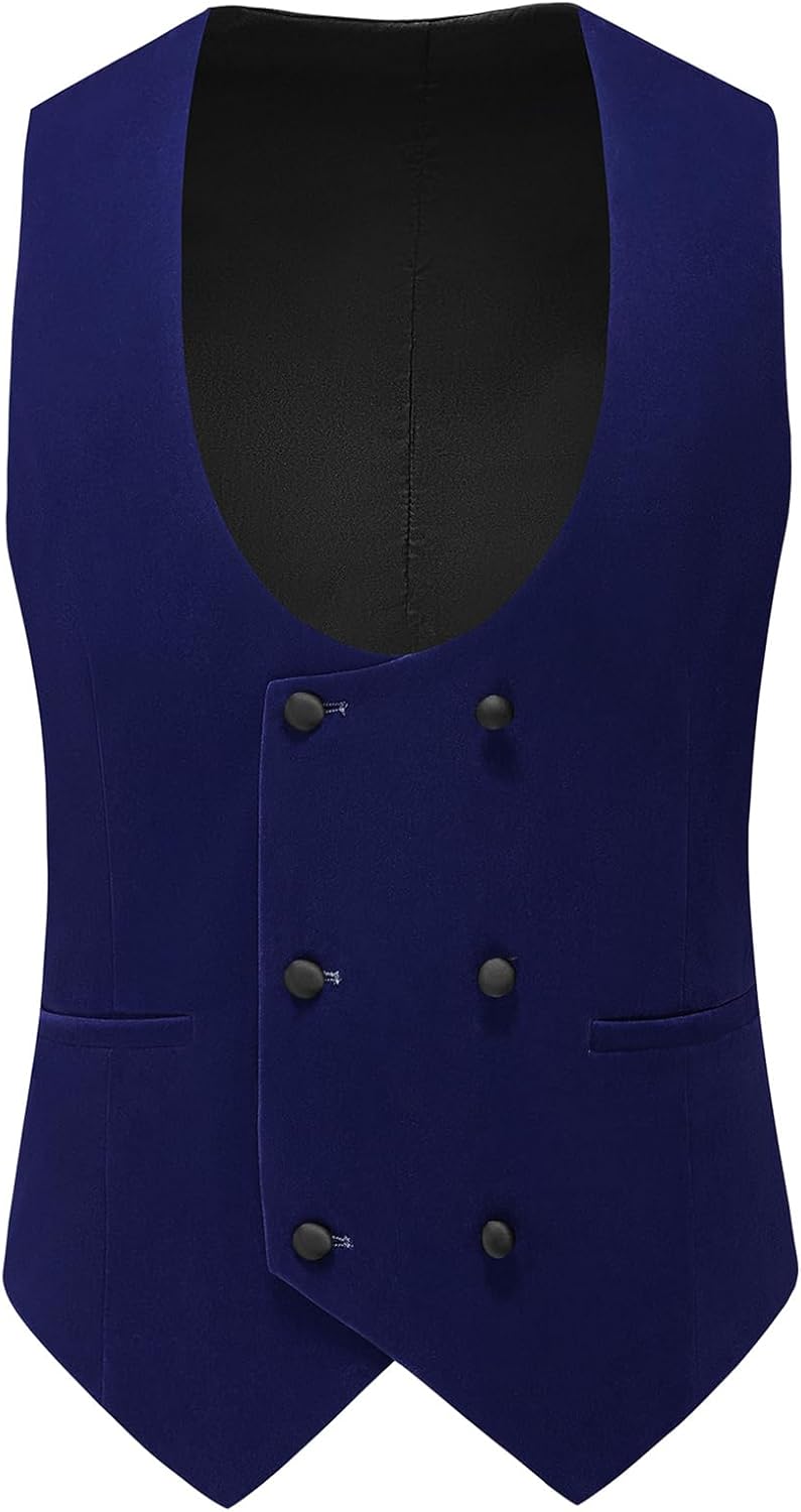 Mens 3 Piece Velvet Slim Fit Suit Tuxedo Suits Shawl Collar One Button Wedding Dinner Prom Jacket Vest Pants Suit Set - Image 5