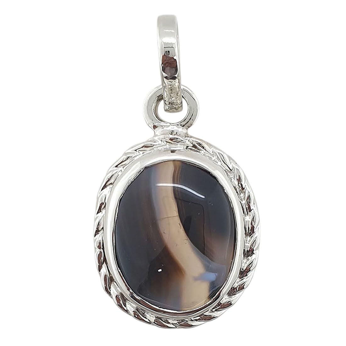 sahiba gems Pure 925 Silver (Chandi Metal) 10.50 Carat Natural Sulemani Hakik Gemstone Pendant (Locket) for Men and Women-picture-19