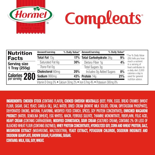 Image of HORMEL COMPLEATS Swedish Meatballs Microwave Tray, 9 Ounces (Pack Of 6)