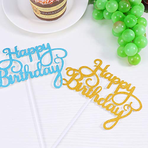 Angoily 25Pcs Happy Birthday Cake Toppers Picaretas Do Bolo de Coco Do Queque Do Bolo de Aniversário