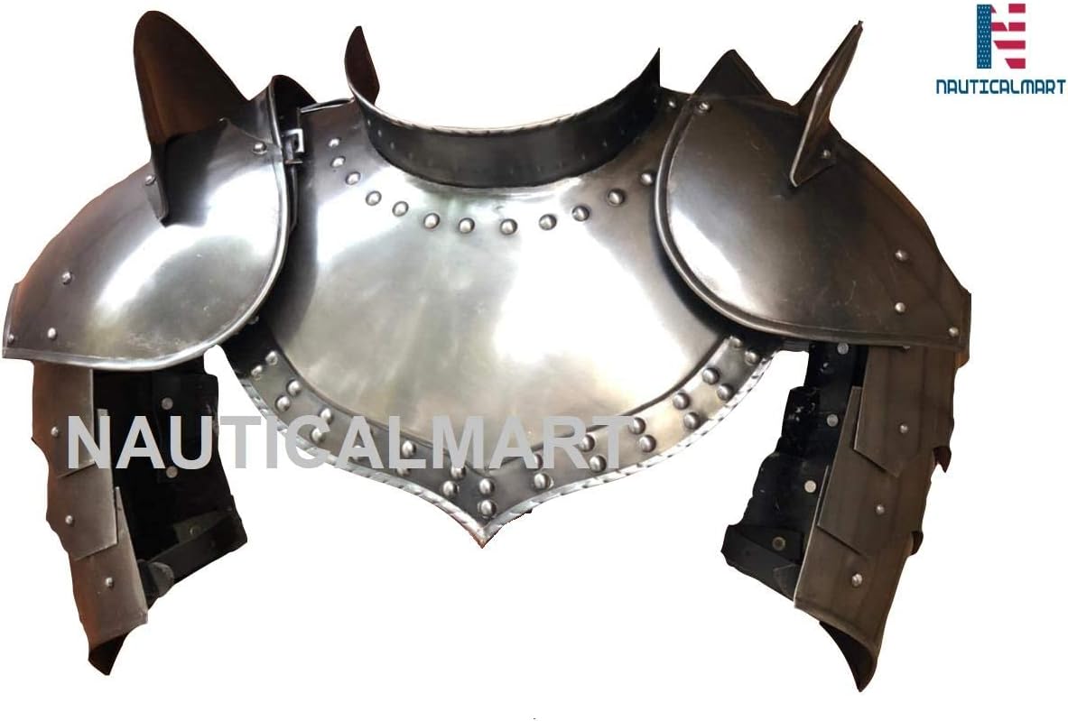 Medieval Larp Armor Gorget Set With Pauldrons Shoulder Guard