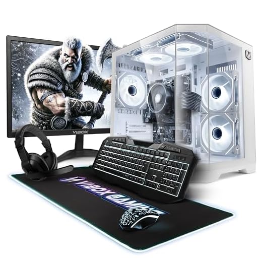 VIBOX I-519 PC Gamer Complet • 22" Écran • AMD Ryzen 3 3200G 4,0 GHz • Radeon Vega 8 • 16 Go RAM • 1 to NVMe SSD • Linux OS • WiFi • Blanc