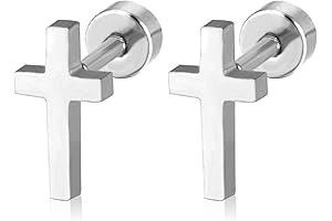 Stainless Steel Cross Stud Earrings Set