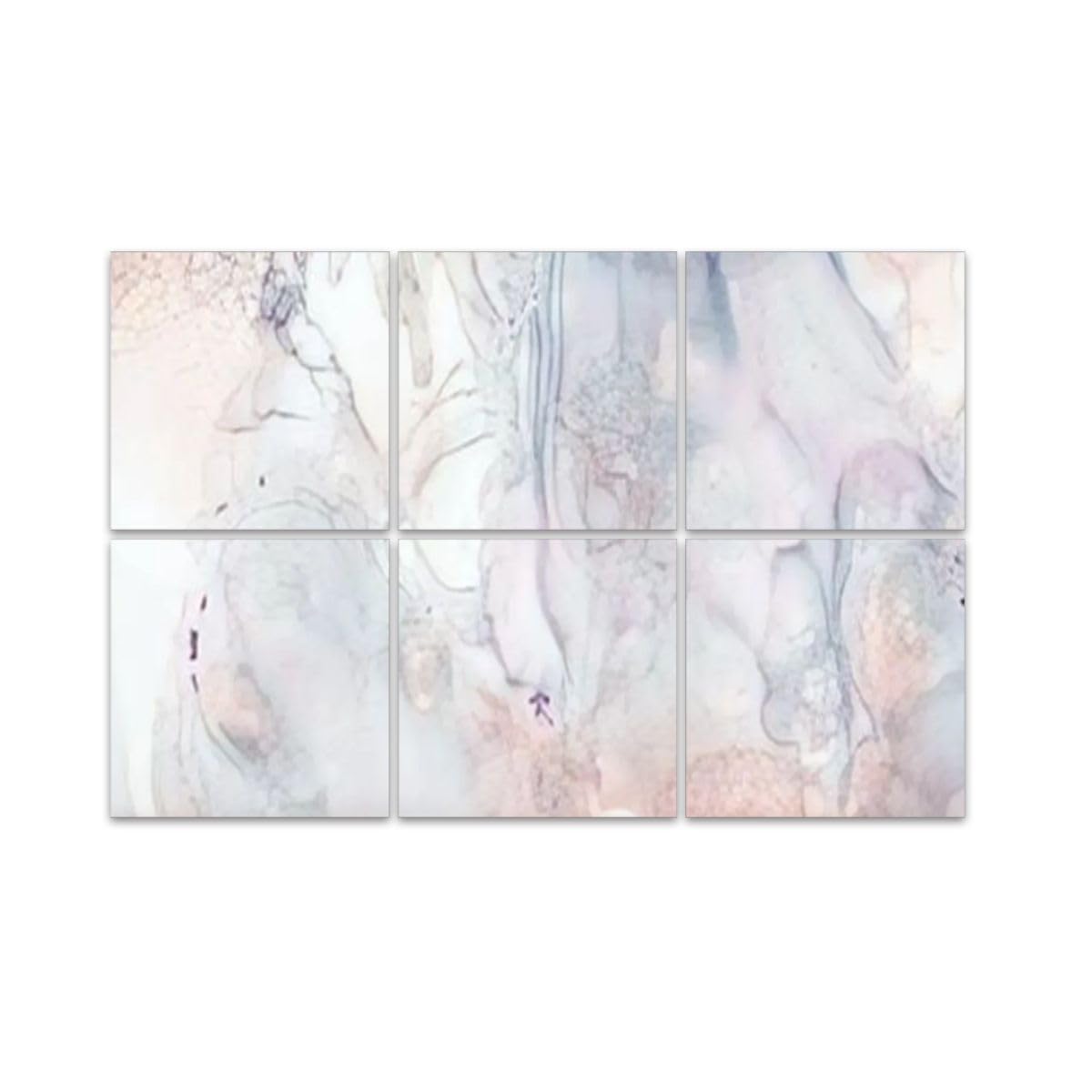 6 Pack Art Acoustic Panels - Gray Gold Marble Sound Absorbing Panels, Self-Adhesive, 24x24 Inch Each (48x72 Total)