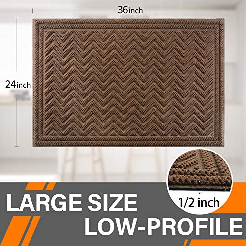 image for Mibao Front Door Mat, Dirt Trapper Welcome Mat for Outdoor Indoor, Non