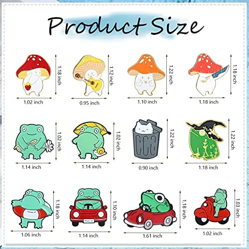 ORAZIO 6-12 Pieces Mushroom Enamel Pin Brooches Cute Mushroom Lapel Badge Cartoon Plant Enamel Pin Set for Backpack Cloths Hats Funny Button Pins for Backpack Clothes Hat