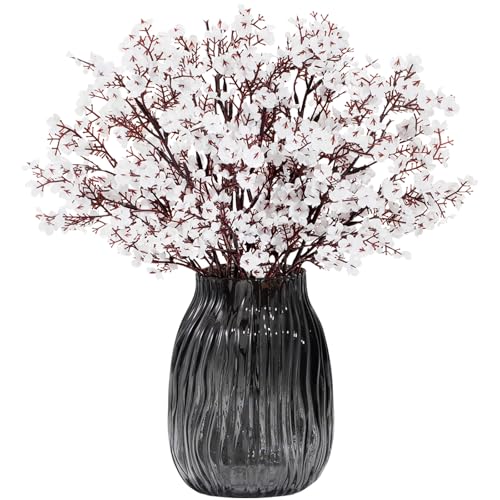 Lifewit Flores Artificiales Paniculata (Baby’s Breath), Tallos Florales de Seda, para Ramos de Boda, Decoración del Hogar, Centros de Mesa, Arreglos DIY, Estilo Rústico y Fiestas (Blanco, 6 Manojos)