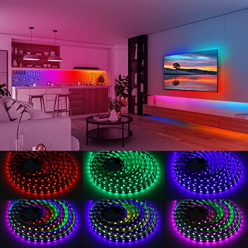 Tira de LED WS2812B con controlador SP611E 16.4FT 300 LEDs RGB miniatura 5