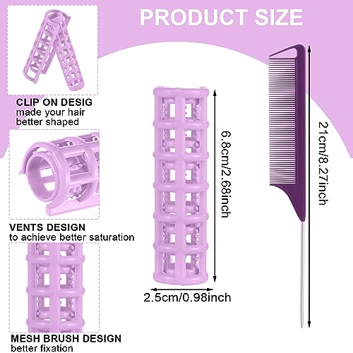 28Pcs Rollers Self Grip Hair Curlers, No Hair Damaging, Volum & Style Long, Medium & Short Hair, purple, 1 count (Pack of 29) - Image 2