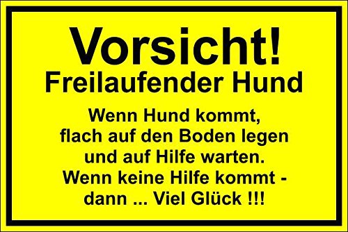 Melis-Folienwerkstatt Hundeschild „Vorsicht Hund“ – Alu-Warnschild 30x20 Cm, Wetterfest & Kratzfest