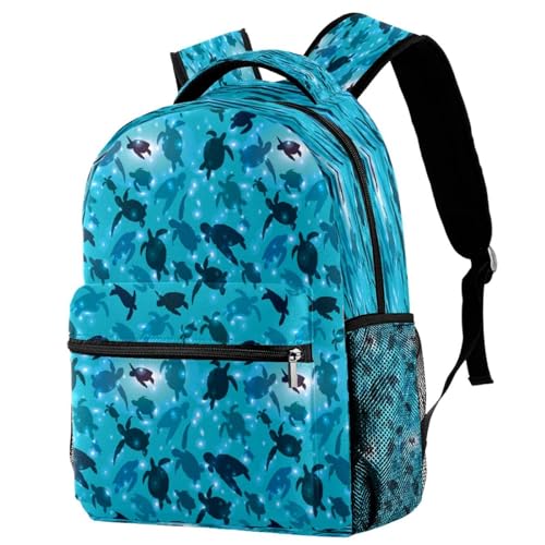Sac à dos école tortue de mer bleu 40cm pour ados et voyage