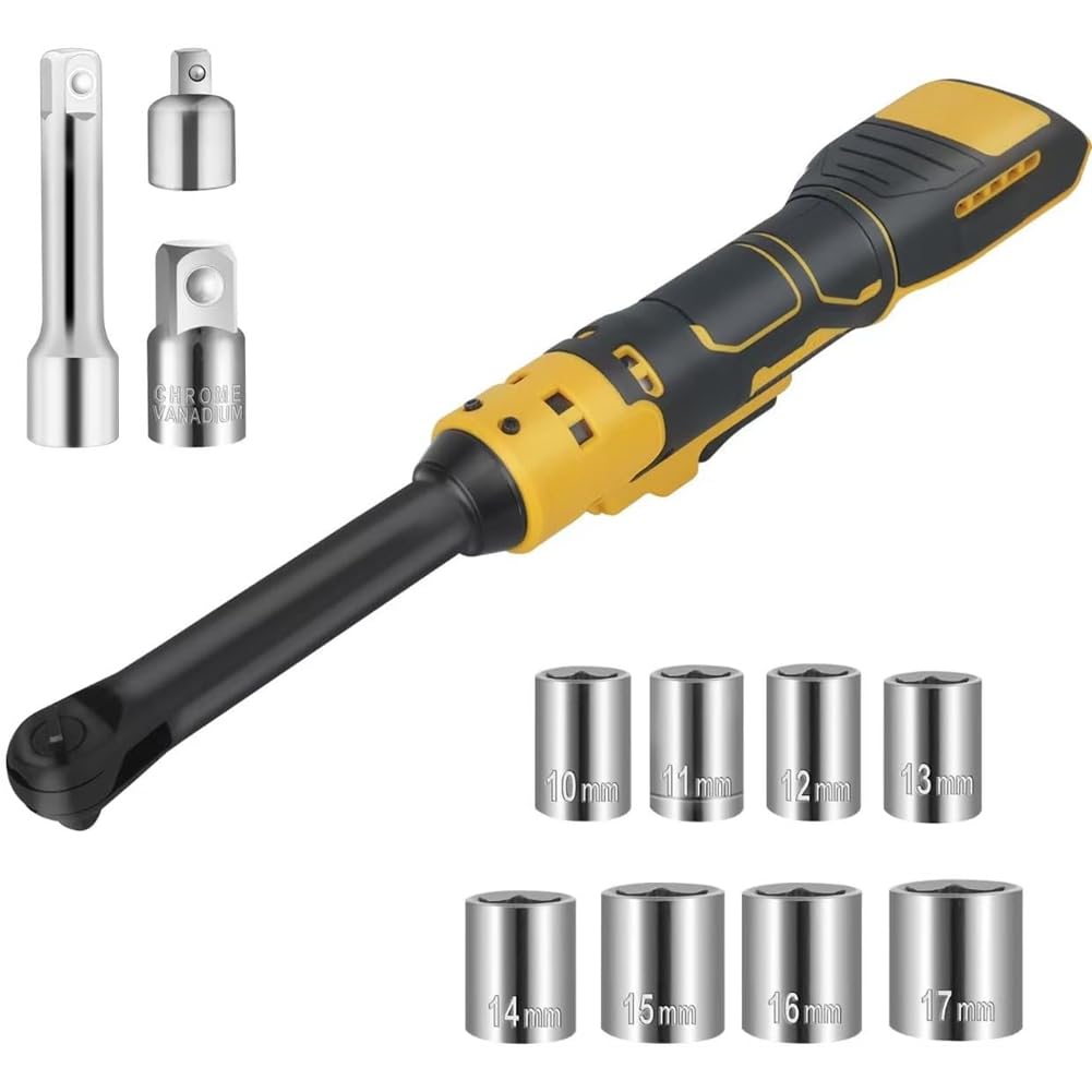 Oewwthy Cordless Ratchet Wrench 3/8", For 20V Battery, 74Ft-Lbs, 3" Extension Bar, 6" Head, Variable Speed Trigger 0-450Rpm