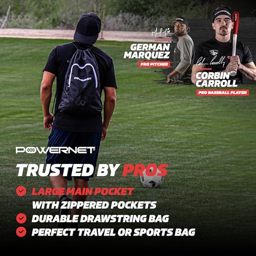 PowerNet Deluxe 2.0 Drawstring Backpack, Large Main Pocket with Zippered Pockets, Durable Drawstring Bag, Perfect Travel or Sports Bag with Cinch Close Straps2