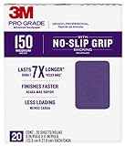 3M 26150CP-P-G Pro Grade No-Slip Grip Advanced Sandpaper, 9 x 11-Inch, 150 Grit, Pack of 20, 1.