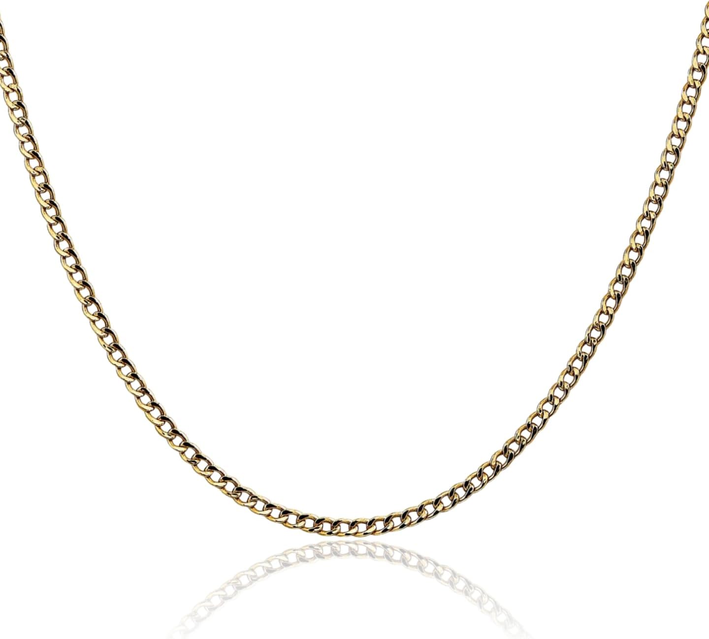 IceCarats 14K Yellow Gold 2.5mm Link Curb Chain Necklace, Polished