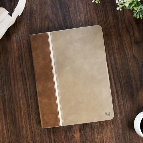 Image of KingBlanc Case for iPad Pro 11-inch (M5 2025 /M4 2024) with Pencil Holder, Vintage Notebook-Style Vegan Leather Cover, Multi-Angle Stand for Viewing & Typing, Magnetic Closure, Auto Sleep /Wake, Beige