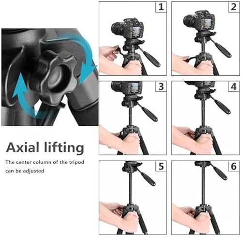 حامل كاميرا NP-8850 ثلاثي القوائم مزودة بقاعدة تثبيت للموبايل وشنطة تخزين ورأس دوران ثلاثي الاتجاهات، لون أسود