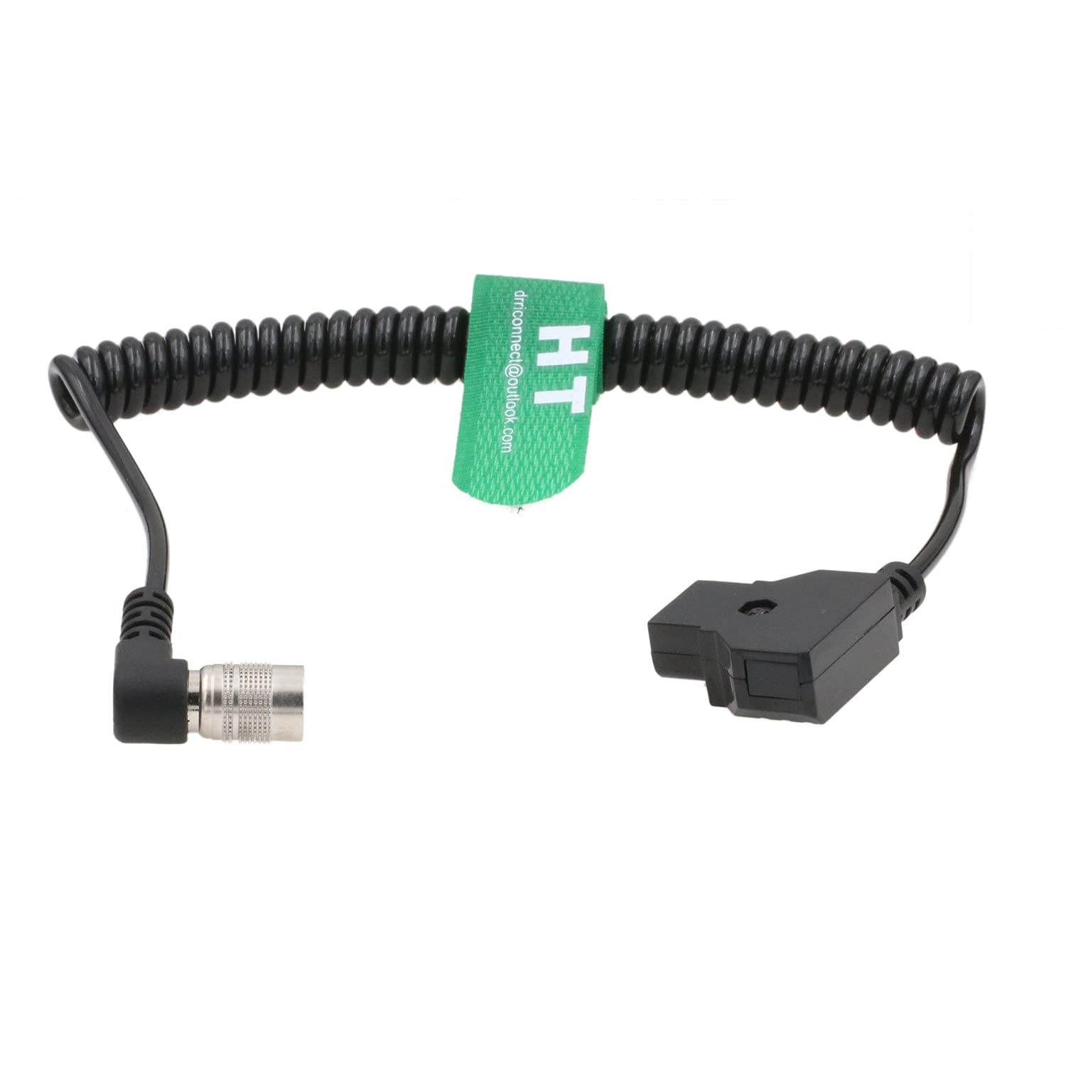 HangTon Spiralkabel für Sound Devices 633 688 788T Recorder Mixer 10-18V D-Tap auf Hirose 4 Pin Male 90-Grad rechter Winkel