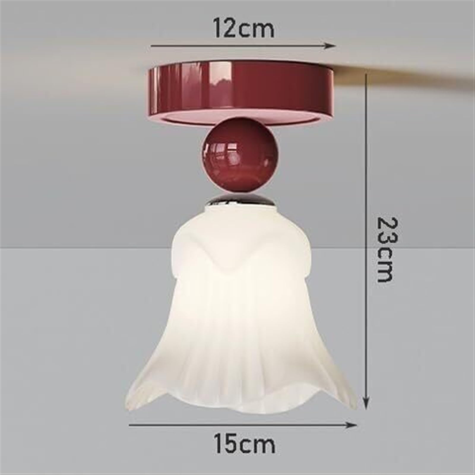 Nowoczesna kremowa lampa sufitowa do przedpokoju - Nordic Creativity Wino Czerwone Półwpuszczana na wyspę kuchenną, francuski minimalistyczny kwiat mleczny wisząca do sypialni, przedpokoju i