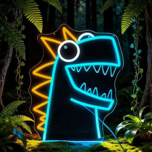 Image of Funny Dinosaur Neon Sign for Wall Decor Led Signs Light Up Sign Room Decor Neon Lights Sign Dimmer Switch USB Powered
