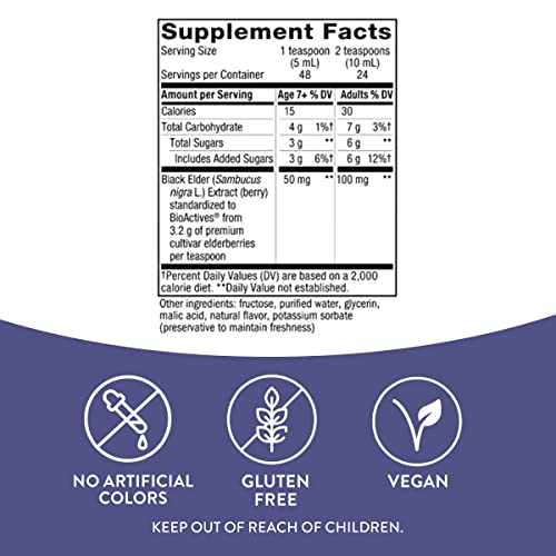 Nature’s Way Sambucus Original Elderberry Syrup, Black Elderberry Extract, Traditional Immune Support*, Delicious Berry Flavor, 8 Fl Oz. #TOP3
