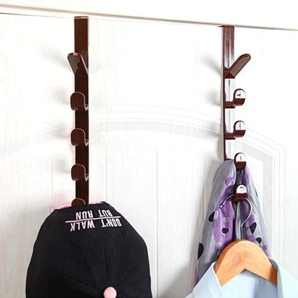 SUNBEET 5 Layers Over The Door Hook Organizer Coat Rack Hanger Backpack Handbag Door Hook Backpack Hangers Hook for Clothes,Hat,Socks,Bag,Key,Belt,Towel,Robe,Shirts (Pack of 1) 2