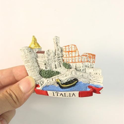 European Italian Landmark Building Refrigerator Magnet, 6 Landscape Architectures, 3D Souvenir
