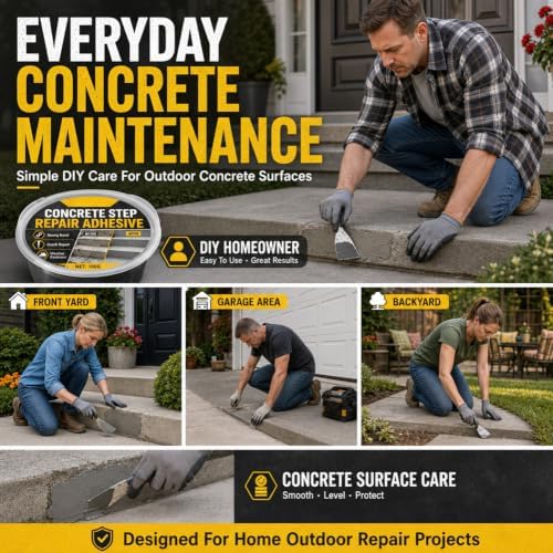 Concrete Step Repair Adhesive – High-Strength Bonding, 10.5oz Heavy Duty Concrete Repair Adhesive (1PCS) - 4