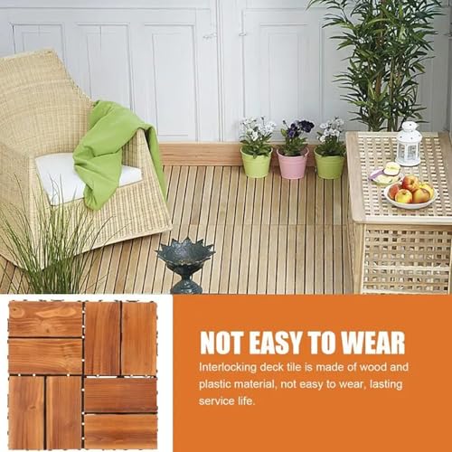 Baldosas de madera de 30x30x2 cm para suelo de terraza pack de 54 piezas multicolor 7