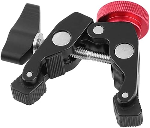 Miniatura 4 de Soporte de abrazadera de cangrejo con adaptador de tornillo de 14 "para trípode de cámara de luz flash de estudio (negro)