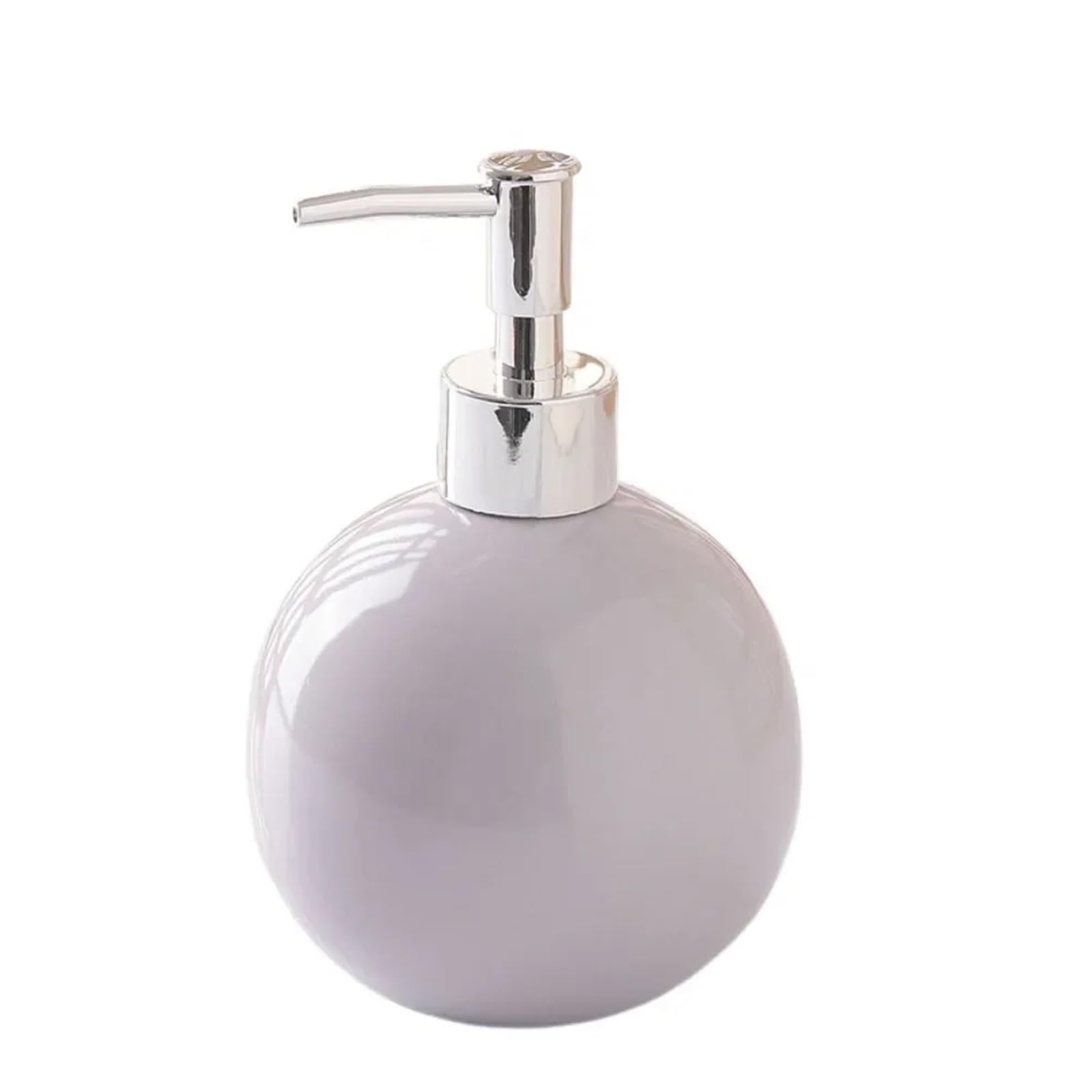 Ceramic Soap Dispenser Portable Ceramic Hand Soap Bottle Refillable Reusable Sanitizer Dispenser Round Leakproof Liquid Container Bathroom(Grey)
