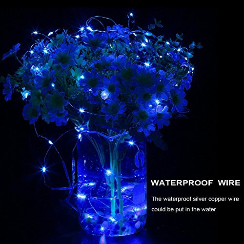 Er Chen 8 Lighting Model Indoor And Outdoor Waterproof Battery Operated 100 Led String Lights On 33 Ft Long Ultra Thin Copper String Wire With 13 Key Remote Control(Blue) #TOP5