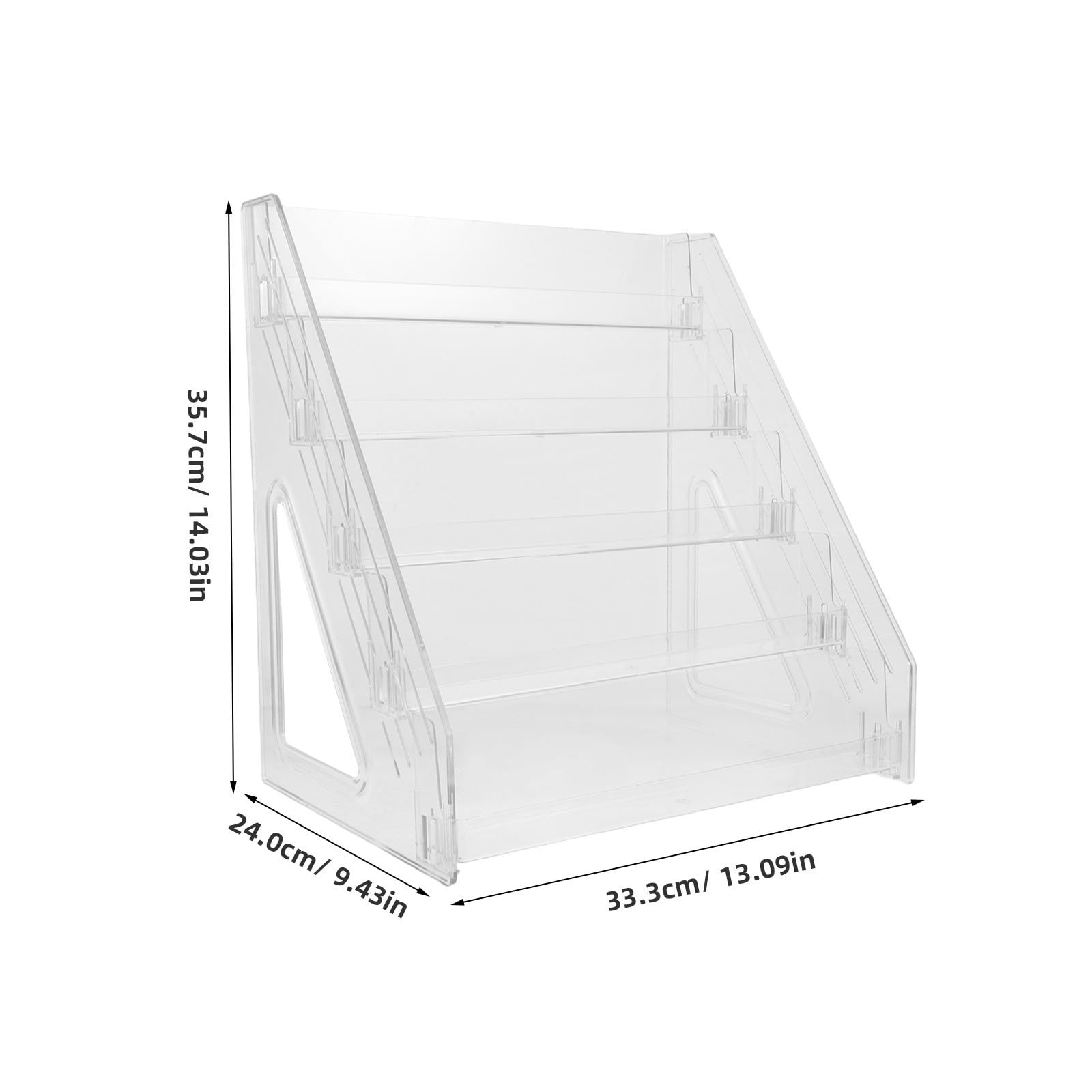 VALICLUD Soporte de Cartas de Mesa de Acrílico Transparente 5 Niveles para Organización Escalonada y Mantenimiento sin Esfuerzo en Espacios de Hogar y Comercio