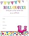 MyExpression.com 24 Hot Pink Roller Skates Bright Dots Fill in Birthday Invitations