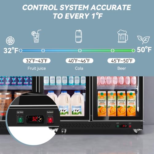 Image of Tylza 3 Glass Door Beverage Display Refrigerator 2100 Can Black