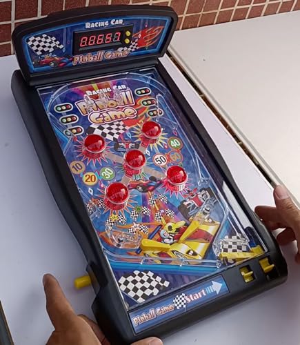 Trisquirrel Racing Car Pinball Machine,Electronic Tabletop Pinball Game with Lights & Sounds,LED Digital Scoreboard,Suitable for Kids and Adults - Thumbnail 2