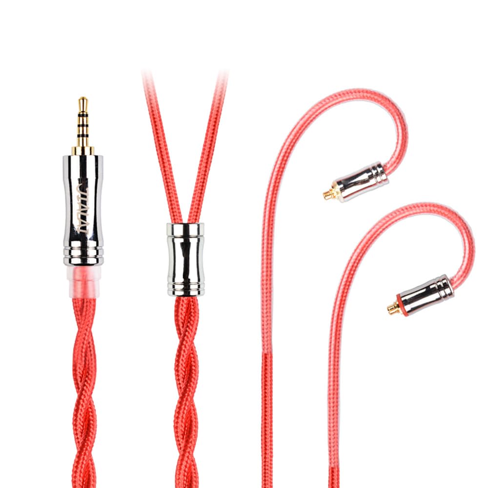 赤いリケーブル可能有線イヤホン Amazon | JIALAI JLDT3 単結晶銅 リケーブル 2.5mm MMCX 2芯OCC