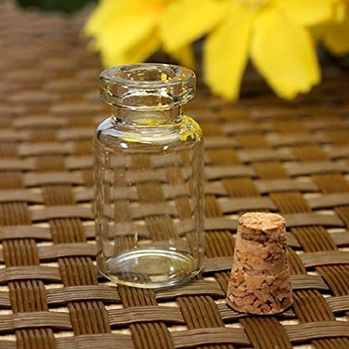 Polytree 10Pcs Empty Mini Cork Stopper Clear Glass Bottles Vials Jars 12X24Mm #TOP4