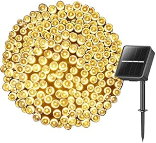 STANBOW Solar Fairy Lights Outdoor, 46FT 120LED Solar Powered Cluster String Light 8 Modes Waterproof Garden Lights for Patio Fence Tree Wedding Party Christmas(Warm White)