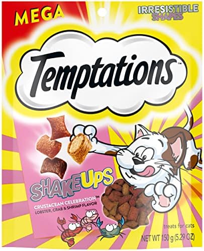 TEMPTATIONS ShakeUps Crunchy and Soft Cat Treats, Crustacean Celebration Flavor, 5.29 oz. Pouch
