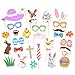 OULII Easter Photo Booth Props Birthday photo booth Props Egg Rabbit Basket Photographing Dress-up Acessories, pack of 29