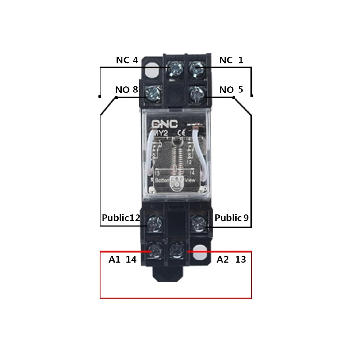 MY2 DPDT MY2NJ Power Relay Coil General Purpose Relais DC 12v/24v AC 110v/220v Switch with Socket Base(12V VDC)