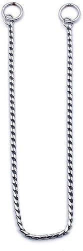Miniatura 2 de Collar de cadena plateada para perro, estrangulador, collar de serpiente para entrenamiento de mascotas con eslabones pesados, 16 pulgadas, 0.118 in