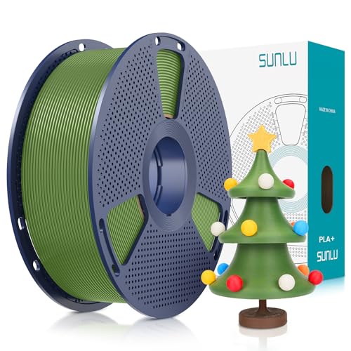Image of SUNLU 3D Printer Filament PLA Plus 1.75mm, SUNLU Neatly Wound PLA Filament 1.75mm PRO, PLA+ Filament for Most FDM 3D Printer, Dimensional Accuracy + /- 0.02 mm, 1 kg Spool(2.2lbs), Olive Green
