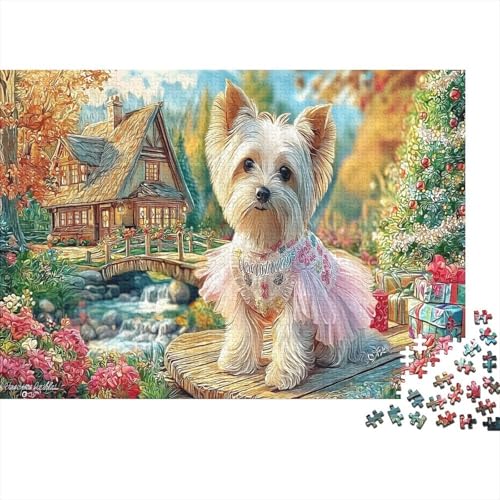 Rompecabezas de Yorkshire Terrier de 1000 piezas, noches de juegos y decoración de pared en casa
